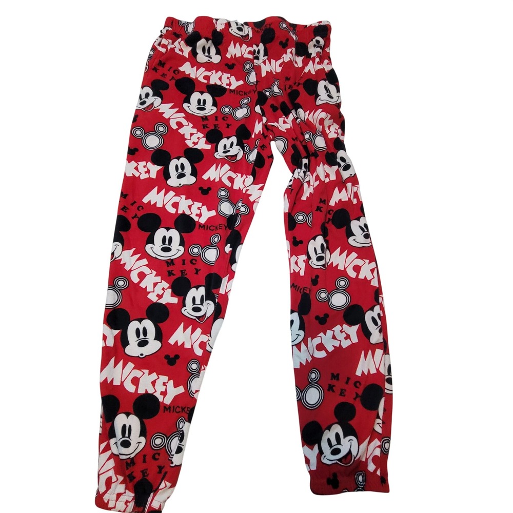 Disney Mickey Mouse Pajama Pants Red Fleece Sleepwear Small Loungewear LZ42930BC